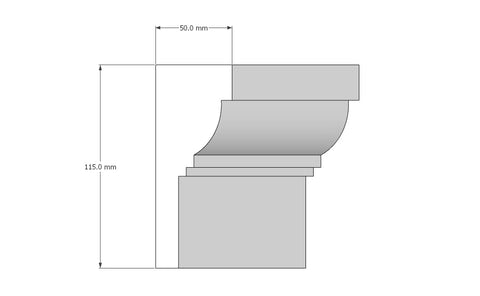 Decorative Exterior Moulding : 115x50 Profile M11550