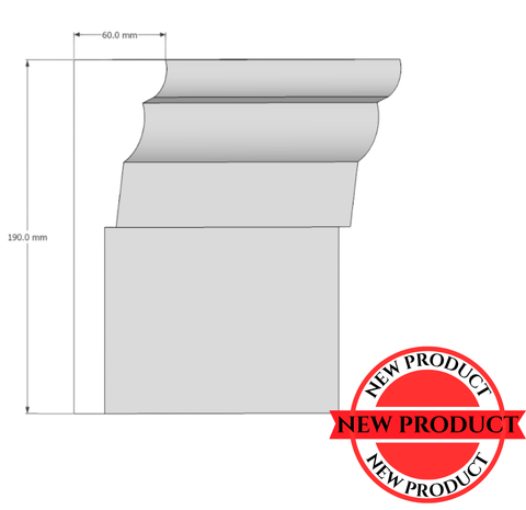 Technical drawing of a architectural molding with dimensions and OI500 label