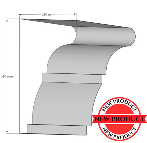 Technical drawing of a architectural element with dimensions and OI490 label